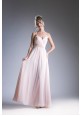 Beaded Cross Strap Long Gown With Pleated